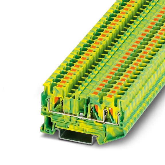 Bloc de jonction de protection, Push-in, 0,2 - 6 mm², vert/jaune-Lire la description