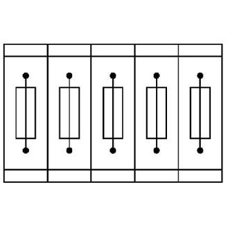 Bloc de jonction-fusibles, Push-in, 0,2 - 6mm², fusible: G / 5 x 20-Lire la description