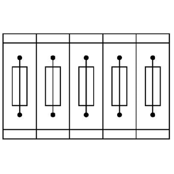 Bloc de jonction-fusibles, Push-in, 0,2 - 6mm², fusible: G / 5 x 20-Lire la description