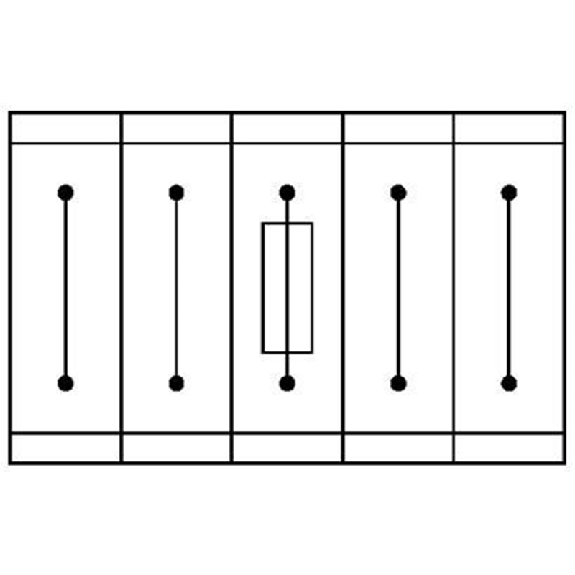 Bloc de jonction-fusibles, Push-in, 0,2 - 6mm², fusible: G / 5 x 20-Lire la description