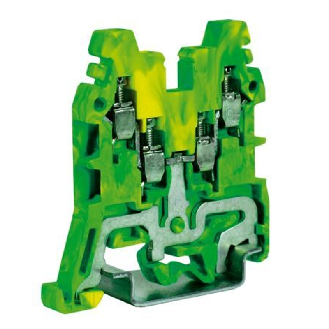 Bloc de jonction répartiteur de terre, à ressort, 2.5 mm², vert/jaune-Lire la description