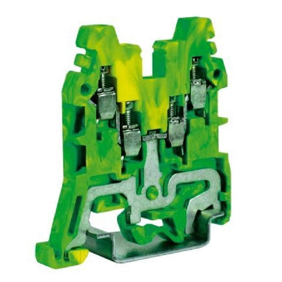 Bloc de jonction répartiteur de terre, à ressort, 2.5 mm², vert/jaune-Leggi tutto