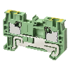 Borne simple étage 4,0mm², Push-In +, V/J, 2 pts de connexion