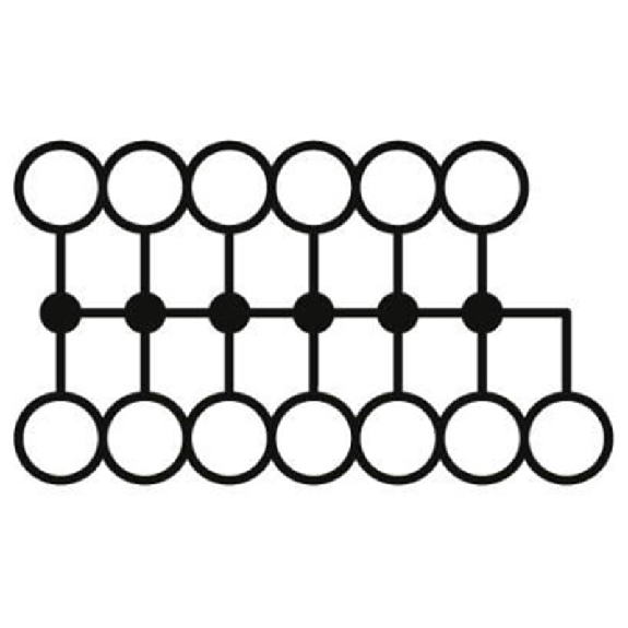 Bloc distributeur, 13 connexions, Push-in, 0,14 - 4mm², rouge-Lire la description
