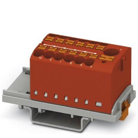 Bloc distributeur, 13 connexions, Push-in, 0,14 - 4mm², rouge-Lire la description