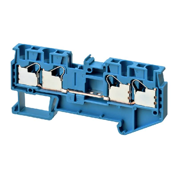 Borne simple étage 4.0mm², Push-In +, bleu, 4 pts de connexion-Lire la description