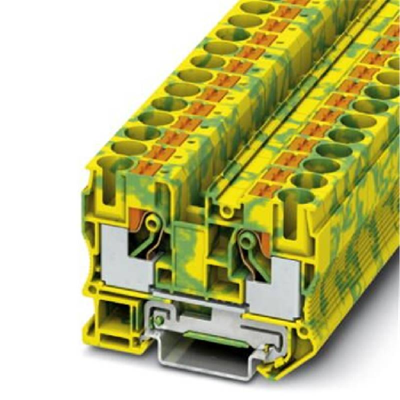 Bloc de jonction simple, Push-in, 0,5 - 16mm², vert/jaune-Lire la description