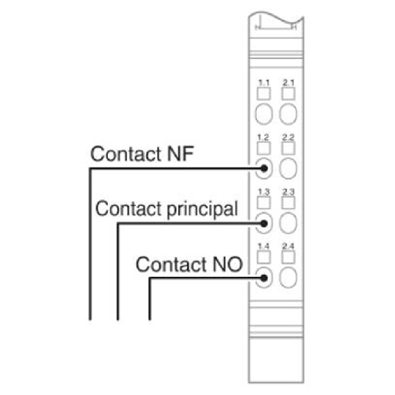 Bloc de jonction 1 sortie relais 24Vac, 230Vac, IP20, Inline-Lire la description