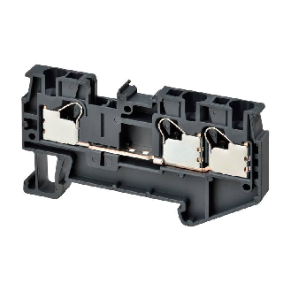 Borne simple étage 4.0mm², Push-In +, gris foncé, 3 pts de connexion-Lire la description