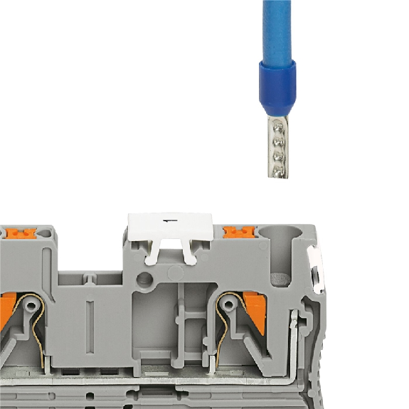 Bloc de jonction simple, Push-in, 0,14 - 4mm², 24A, 800V, bleu-Lire la description