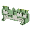Borne simple étage 1,5mm², Push-In +, V/J, 4 pts de connexion