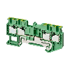 Borne simple étage 2,5mm², Push-In +, V/J, 4 pts de connexion