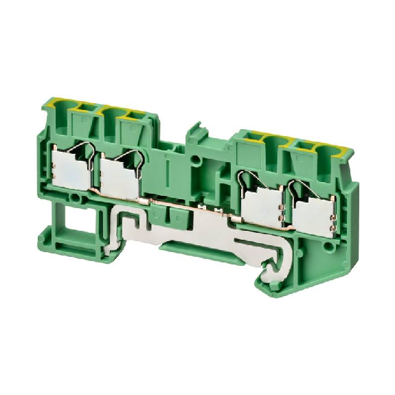 Borne simple étage 2,5mm², Push-In +, V/J, 4 pts de connexion-Lire la description