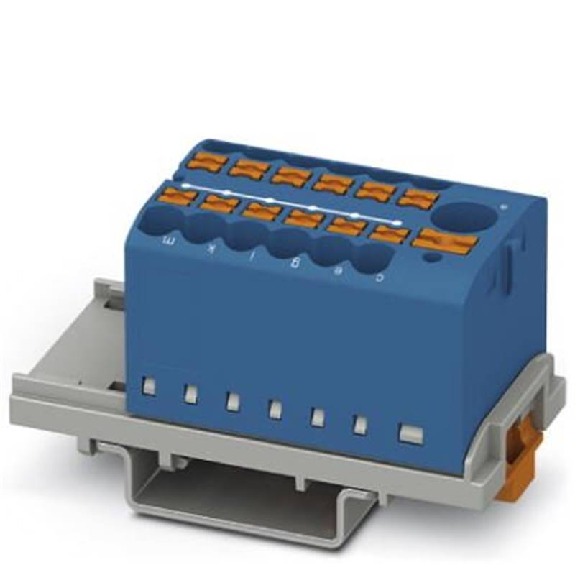 Bloc distributeur, 13 connexions, Push-in, 0,14 - 4mm², bleu-Leggi tutto