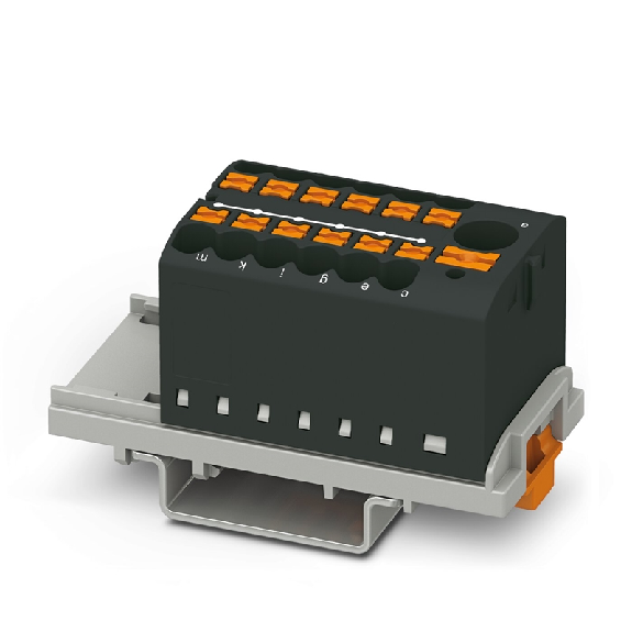 Bloc distributeur, 13 connexions, Push-in, 0,14 - 4mm², noir-Lire la description