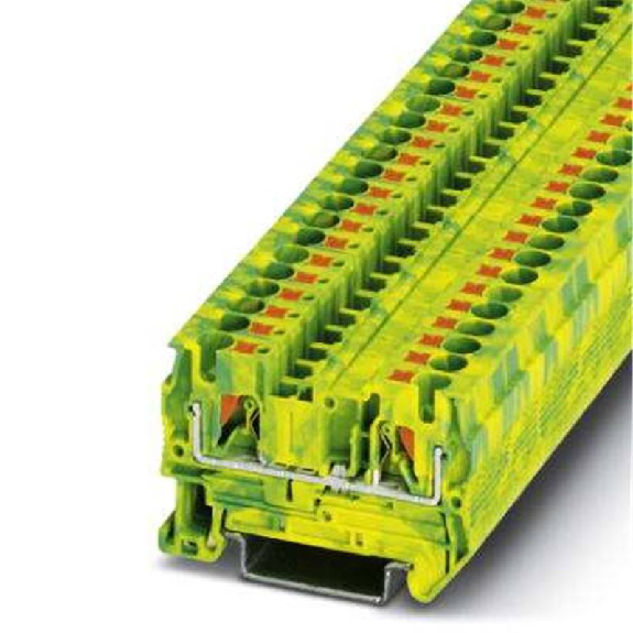 Bloc de jonction simple, Push-in, 0,2 - 6mm², vert/jaune-Lire la description