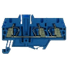 Bloc de jonction de passage 1 Ing./2 Sorties, à ressort, 4mm², bleu