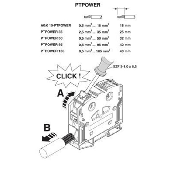 Bloc de jonction simple, Power-Turn, 10mm² - 70mm², vert/jaune-Lire la description