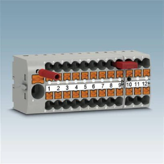 Bloc distributeur, 13 connexions, Push-in, 0,14 - 4mm², gris-Lire la description