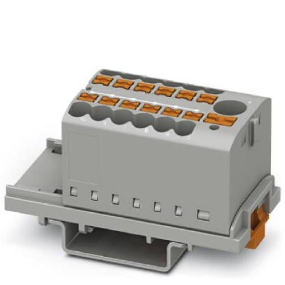 Bloc distributeur, 13 connexions, Push-in, 0,14 - 4mm², gris-Lire la description