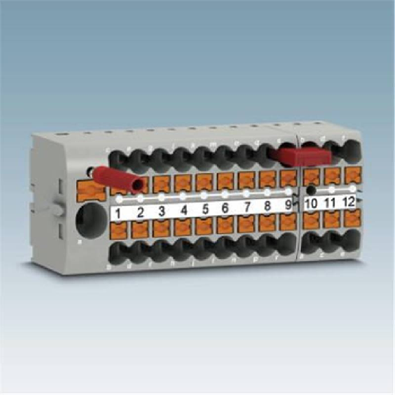 Bloc distributeur, 13 connexions, Push-in, 0,14 - 4mm², gris-Lire la description