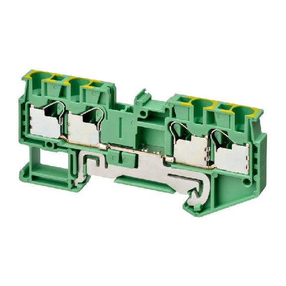 Borne simple étage 4,0mm², Push-In +, V/J, 4 pts de connexion-Lire la description