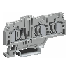 Bloc de jonction de passage 1 Ing./2 Sorties, à ressort, 4mm², gris