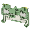 Borne simple étage 1,5mm², Push-In +, V/J, 2 pts de connexion