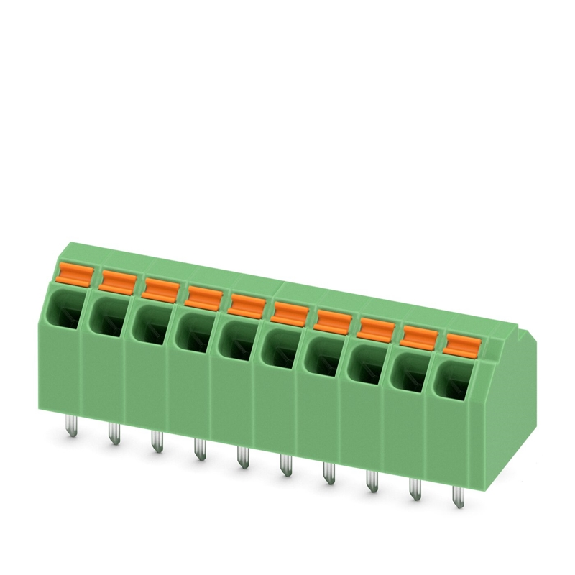 Bloc de jonction pour C.I. 9A, 1,5mm², Pas: 3,81mm, 10 pôles, Push-in-Lire la description