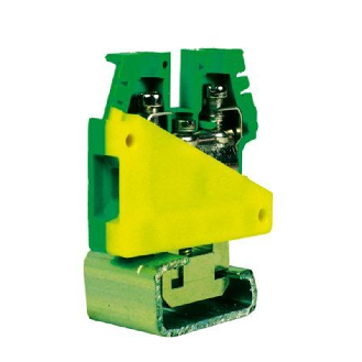 Bloc de jonction de terre, à vis, 10mm², vert/jaune (B6)-Lire la description