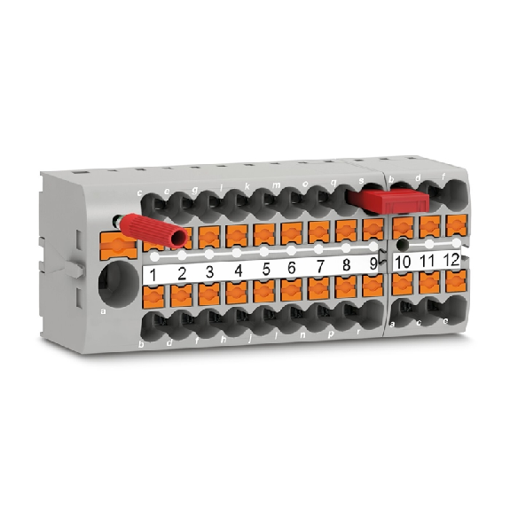 Bloc distributeur, Push-in, 0,14 - 4 mm², gris-Lire la description