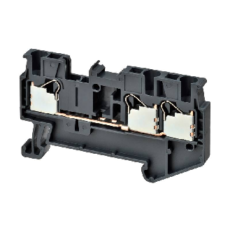 Borne simple étage 2.5mm², Push-In +, gris foncé, 3 pts de connexion-Lire la description