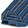 Bloc de jonction à 3 étages, Push-in, 0,14 - 4mm², 20A, 500V, bleu