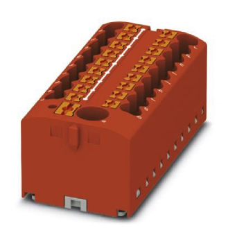 Bloc distributeur, 19 connexions, Push-in, 0,14 - 4 mm², rouge-Lire la description