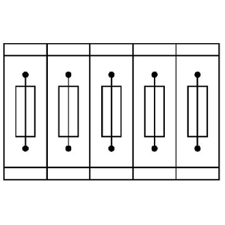 Bloc de jonction-fusibles, Push-in, 0,2 - 6mm², 6,3A, 500V, G/5x20-Lire la description