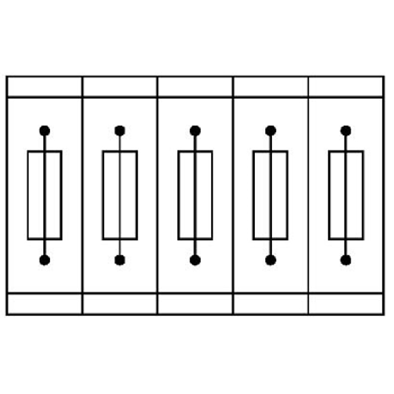 Bloc de jonction-fusibles, Push-in, 0,2 - 6mm², 6,3A, 500V, G/5x20-Lire la description