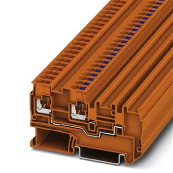 Bloc de jonction capteurs/actionneurs, Push-in, 0,14 - 4mm², orange-Lire la description