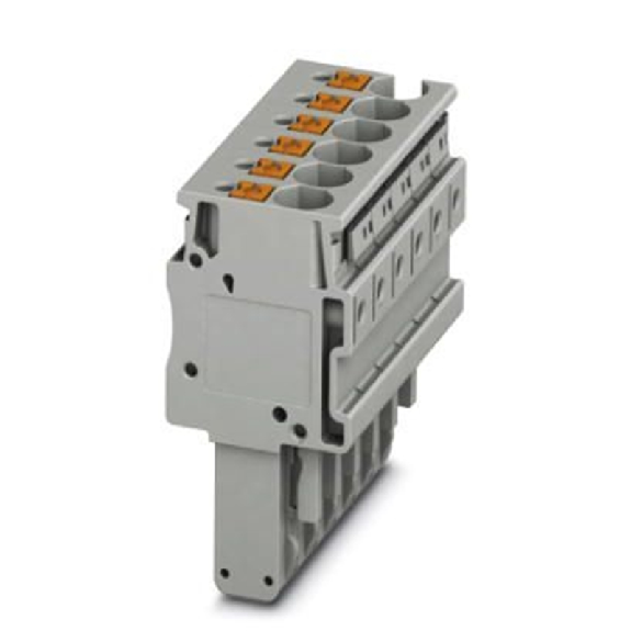 Bloc de jonction enfichable, Push-in, 6 pôles, 0,2 - 6 mm², gris-Lire la description