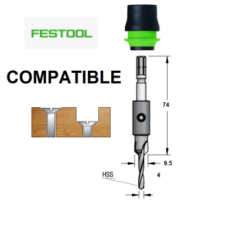 Avellanador de baja fricción con tope de profundidad compatible FESTOOL - AFP4004M-Leer más
