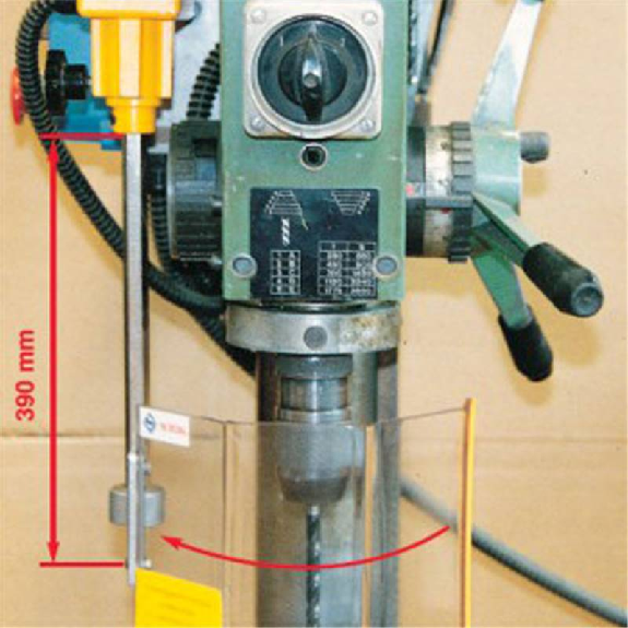 Protecteur de perceuse avec microrupteur en polycarbonate-Lire la description