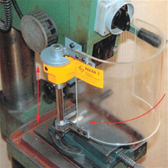 Protecteur de perceuse avec microrupteur (170xh200mm Polyc. 5mm)-Lire la description