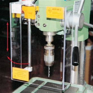 Protecteur de perceuse avec microrupteur (230xh310mm Polyc. 5mm)-Lire la description