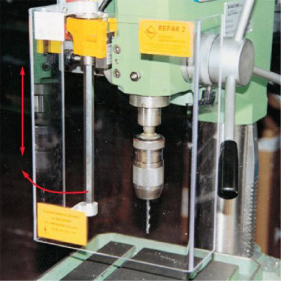 Protecteur de perceuse avec microrupteur (230xh310mm Polyc. 5mm) Protecteur de perceuse avec microrupteur (230xh310mm Polyc. 5mm)-Lire la description