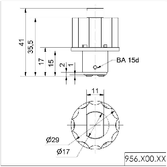 Ampoule DEL 24V ORANGE (B15d)-Lire la description