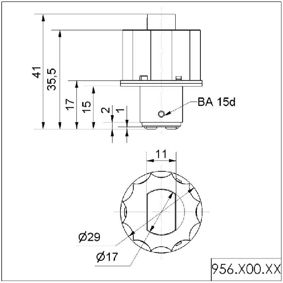 Ampoule DEL 24V ORANGE (B15d)-Lire la description
