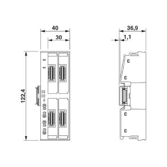 Backplane, 4 emplacements pour Axioline Smart Elements, IP20-Lire la description