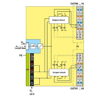 Module 16 sorties TOR, 24 V DC, 2 fils, Axioline F-Lire la description