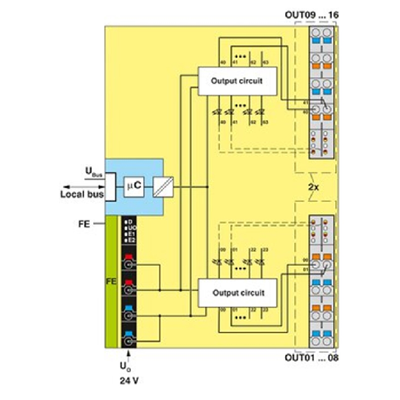 Module 16 sorties TOR, 24 V DC, 2 fils, Axioline F-Lire la description
