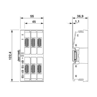 Backplane, 6 emplacements pour Axioline Smart Elements, IP20-Lire la description