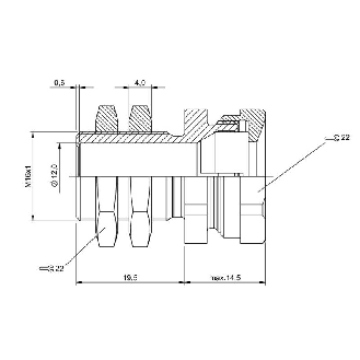 Suppport pour détecteurs Ø12mm et M12, Ø22x34mm, Laiton nickelé-Lire la description